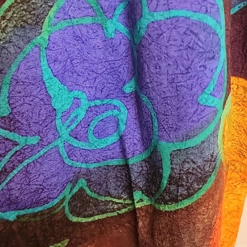 JAMS WORLD Capris/ Pants Rayon Multicolor Vibrant Floral Abstract Pockets - Picture 10 of 13